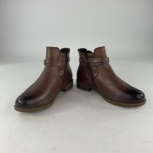 Propet Women's Tatum Boots US 9 Dark Burgandy Pull-On Side Zip Ankle Booties - Picture 12 of 13